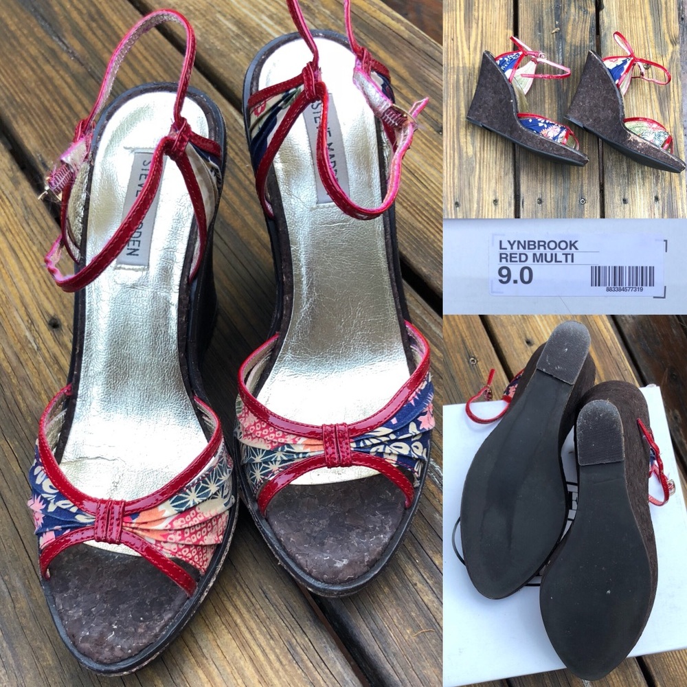 Steve Madden Lynbrook wedge platform sandal sz 9 - Picture 6 of 7